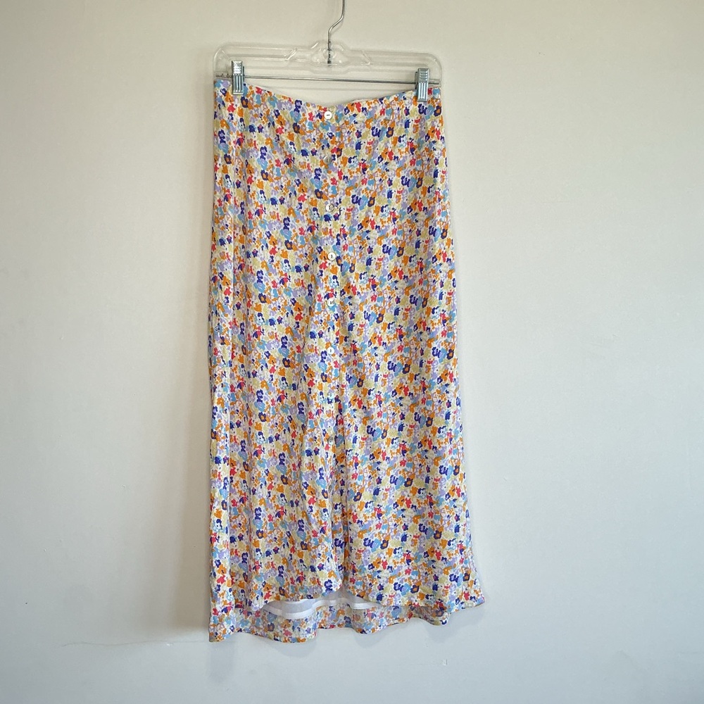 NWT RAILS Rosetta skirt Botton Down papaya flower M Boho Romantic Cottage Flowy - Picture 4 of 9